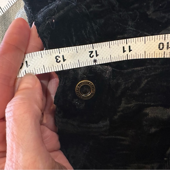 7 For All Mankind Todd Oldham Black Crushed Velvet Jeans, EUC - Picture 7 of 12